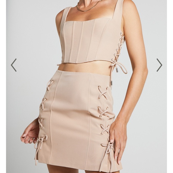Showpo Beige Trendy Corset Skirt Set - Picture 2 of 6